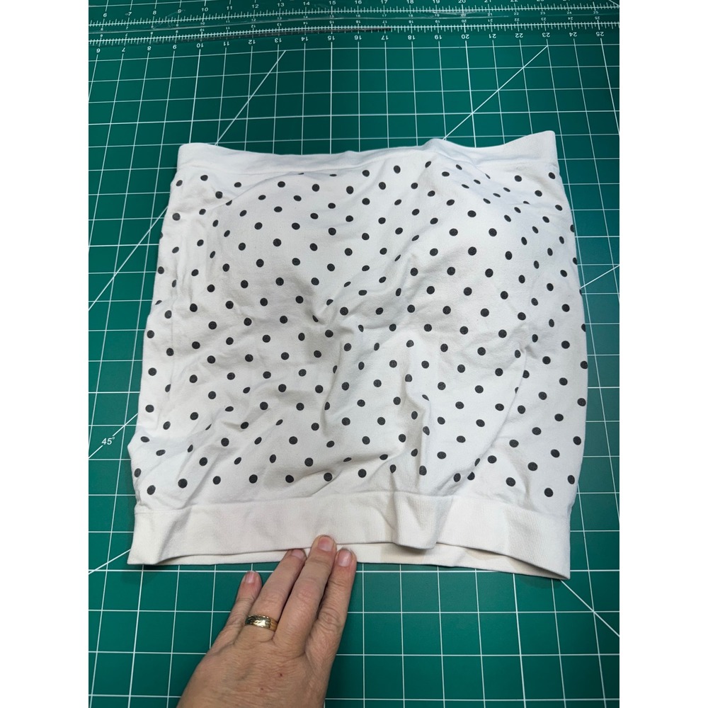 Fitz + Eddi Womens Polka Dot Bandeau Tube Top White Black M/L 31193BK